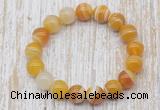 CGB5334 10mm, 12mm round yellow banded agate beads stretchy bracelets