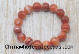 CGB5336 10mm, 12mm round red banded agate beads stretchy bracelets