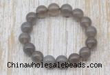 CGB5342 10mm, 12mm round grey agate beads stretchy bracelets