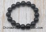 CGB5346 10mm, 12mm round black agate beads stretchy bracelets