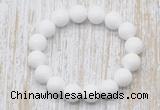 CGB5358 10mm, 12mm round white candy jade beads stretchy bracelets