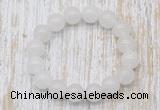 CGB5359 10mm, 12mm round white candy jade beads stretchy bracelets