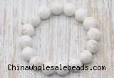 CGB5365 10mm, 12mm round white howlite turquoise beads stretchy bracelets