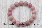 CGB5371 10mm, 12mm round pink wooden jasper beads stretchy bracelets
