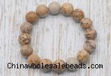 CGB5373 10mm, 12mm round picture jasper beads stretchy bracelets