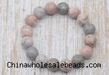 CGB5377 10mm, 12mm round pink zebra jasper beads stretchy bracelets