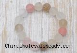 CGB5501 10mm, 12mm round matte volcano cherry quartz beads stretchy bracelets