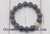 CGB5658 10mm, 12mm grade AB amethyst beads with zircon ball charm bracelets