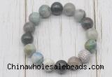 CGB5670 10mm, 12mm chrysocolla beads with zircon ball charm bracelets