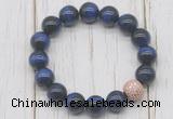 CGB5676 10mm, 12mm blue tiger eye beads with zircon ball charm bracelets