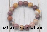CGB5695 10mm, 12mm mookaite beads with zircon ball charm bracelets