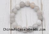 CGB5712 10mm, 12mm white crazy lace agate beads with zircon ball charm bracelets