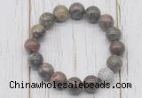 CGB5716 10mm, 12mm ocean agate beads with zircon ball charm bracelets