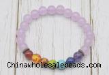 CGB6253 8mm candy jade 7 chakra beaded mala stretchy bracelets