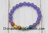 CGB6257 8mm candy jade 7 chakra beaded mala stretchy bracelets