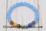 CGB6258 8mm candy jade 7 chakra beaded mala stretchy bracelets