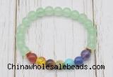 CGB6261 8mm candy jade 7 chakra beaded mala stretchy bracelets