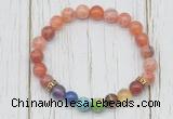 CGB6353 8mm fire agate 7 chakra beaded mala stretchy bracelets