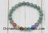 CGB6372 8mm African jade 7 chakra beaded mala stretchy bracelets