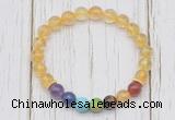 CGB6377 8mm citrine 7 chakra beaded mala stretchy bracelets