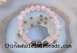 CGB6422 8mm round rose quartz & garnet beaded bracelets