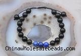 CGB6597 8mm round golden obsidian & lapis lazuli adjustable bracelets