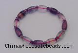 CGB660 7.5 inches 5mm round & 8*11mm drum fluorite bracelet