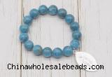 CGB6818 10mm, 12mm apatite beaded bracelet with alloy pendant
