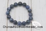 CGB6819 10mm, 12mm sodalite beaded bracelet with alloy pendant