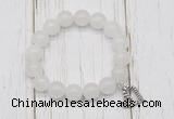 CGB6834 10mm, 12mm candy jade beaded bracelet with alloy pendant