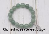 CGB6836 10mm, 12mm green aventurine beaded bracelet with alloy pendant