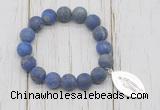 CGB6911 10mm, 12mm matte lapis lazuli beaded bracelet with alloy pendant