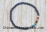 CGB7008 7 chakra 4mm blue tiger eye beaded meditation yoga bracelets