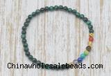 CGB7009 7 chakra 4mm green tiger eye beaded meditation yoga bracelets