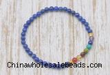 CGB7015 7 chakra 4mm lapis lazuli beaded meditation yoga bracelets
