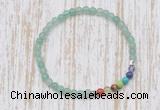 CGB7048 7 chakra 4mm green aventurine beaded meditation yoga bracelets