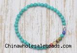 CGB7054 7 chakra 4mm turquoise beaded meditation yoga bracelets