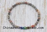 CGB7080 7 chakra 4mm polychrome jasper beaded meditation yoga bracelets