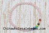 CGB7093 7 chakra 4mm pink morganite beaded meditation yoga bracelets