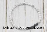CGB7128 4mm white howlite & black onyx beaded meditation yoga bracelets