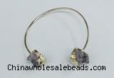 CGB720 13*18mm oval druzy amethyst gemstone bangles wholesale