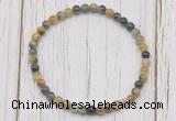 CGB7201 4mm tiny golden & blue tiger eye beaded meditation yoga bracelets