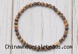 CGB7203 4mm tiny grade AA yellow tiger eye beaded meditation yoga bracelets