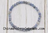 CGB7211 4mm tiny blue spot stone beaded meditation yoga bracelets