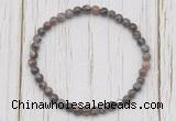 CGB7217 4mm tiny grey opal beaded meditation yoga bracelets