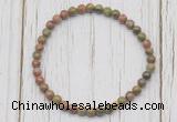 CGB7219 4mm tiny unakite beaded meditation yoga bracelets