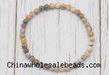 CGB7226 4mm tiny yellow crazy lace agate beaded meditation yoga bracelets