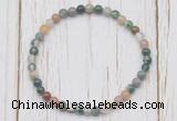 CGB7228 4mm tiny Indian agate beaded meditation yoga bracelets