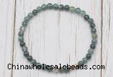 CGB7229 4mm tiny moss agate beaded meditation yoga bracelets