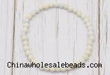 CGB7239 4mm tiny ivory jade beaded meditation yoga bracelets